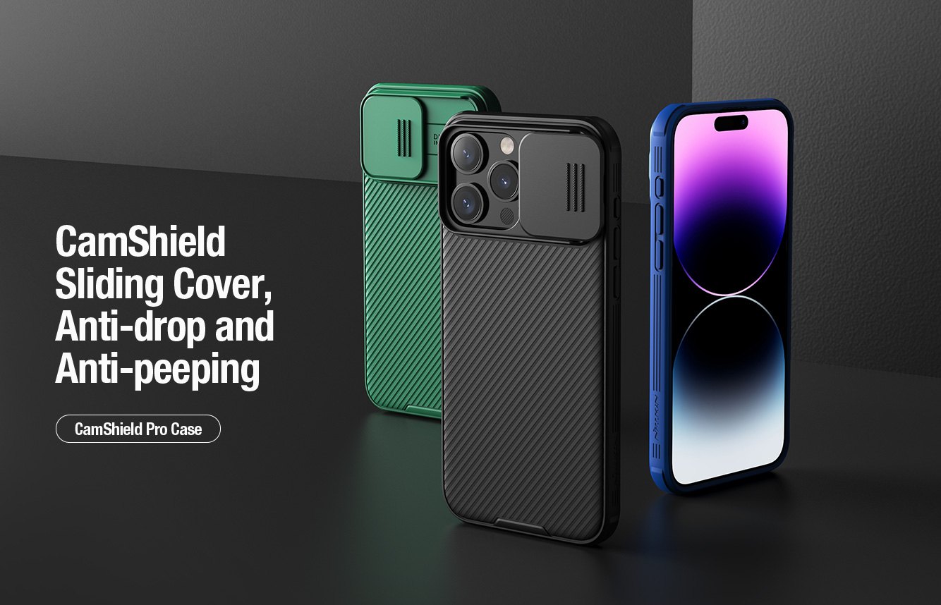 iPhone 15 Pro - NILLKIN CamShield Pro Blue — estuche (foto 2 de 7)
