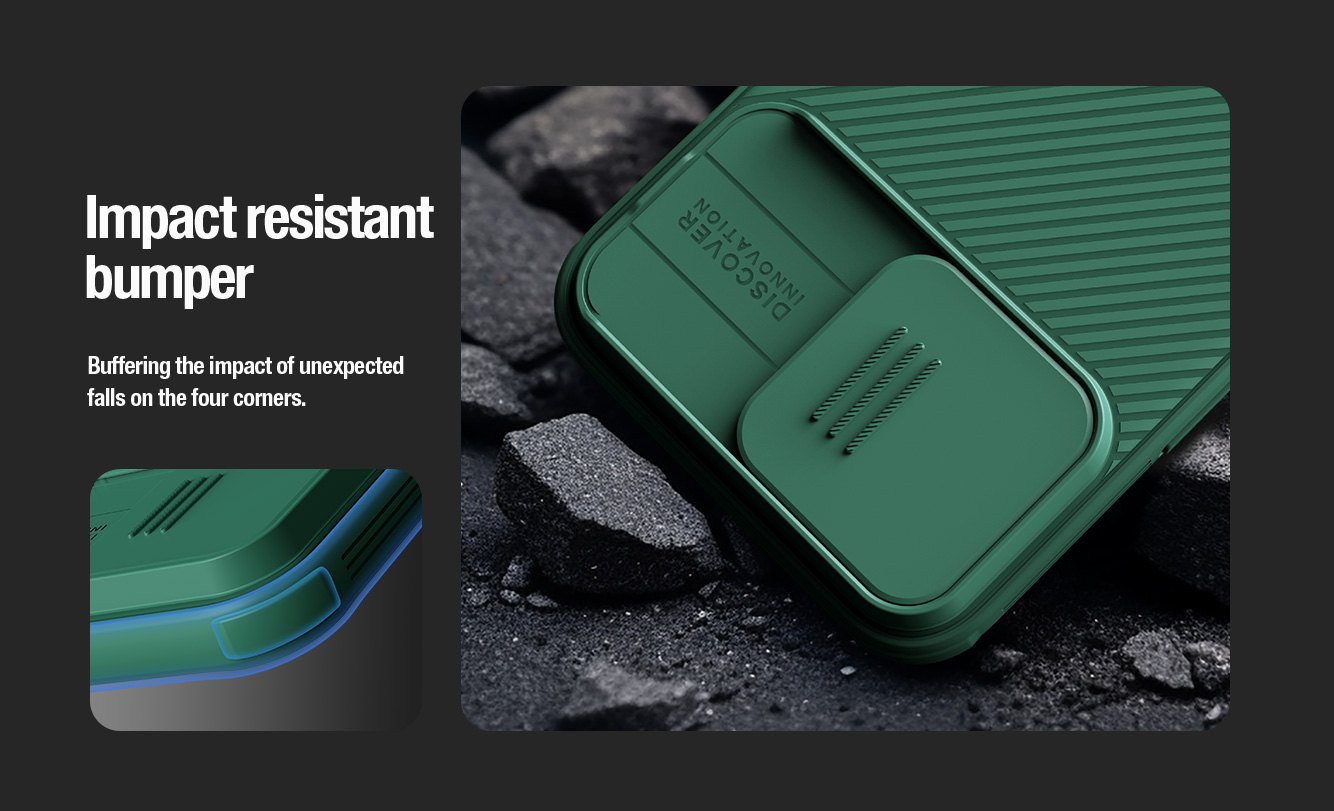 iPhone 15 Pro - NILLKIN CamShield Pro Blue — estuche (foto 5 de 7)