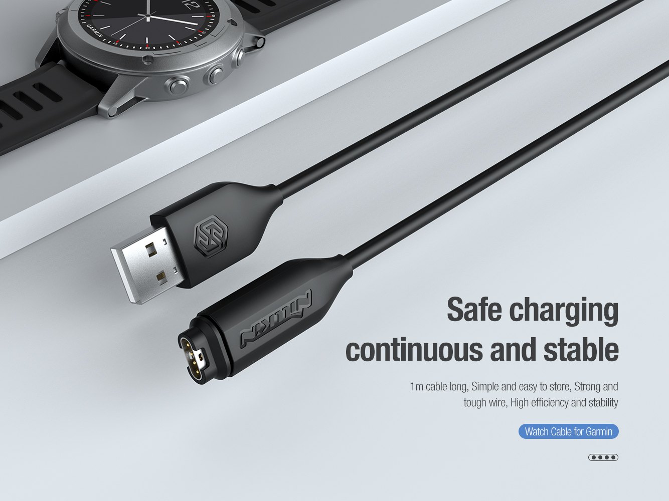 Cable Garmin - NILLKIN USB Black — cable (foto 3 de 8)