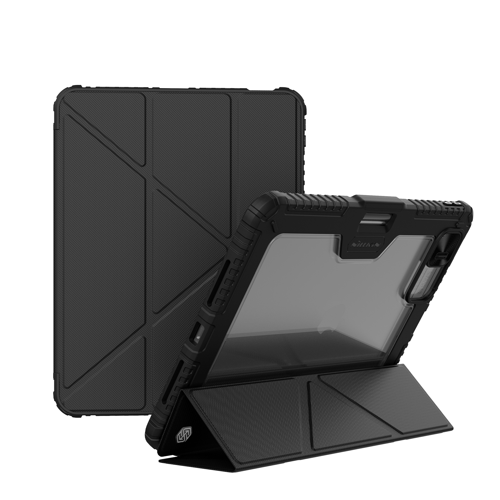 iPad Air 13 2025 - NILLKIN Bumper Pro Case Multi Angle Black — estuche (foto 4 de 4)