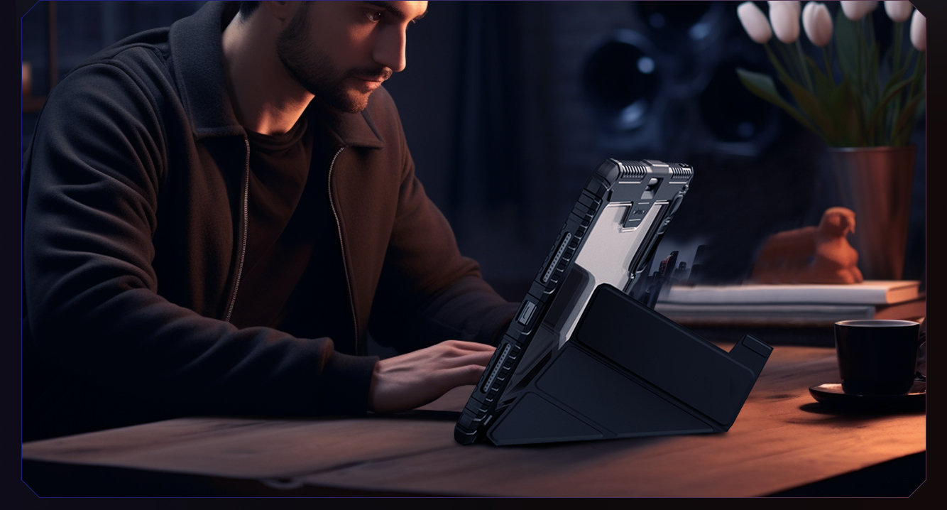 iPad Pro 13 2024 - NILLKIN Bumper Pro Case Multi Angle Black — estuche (foto 2 de 5)