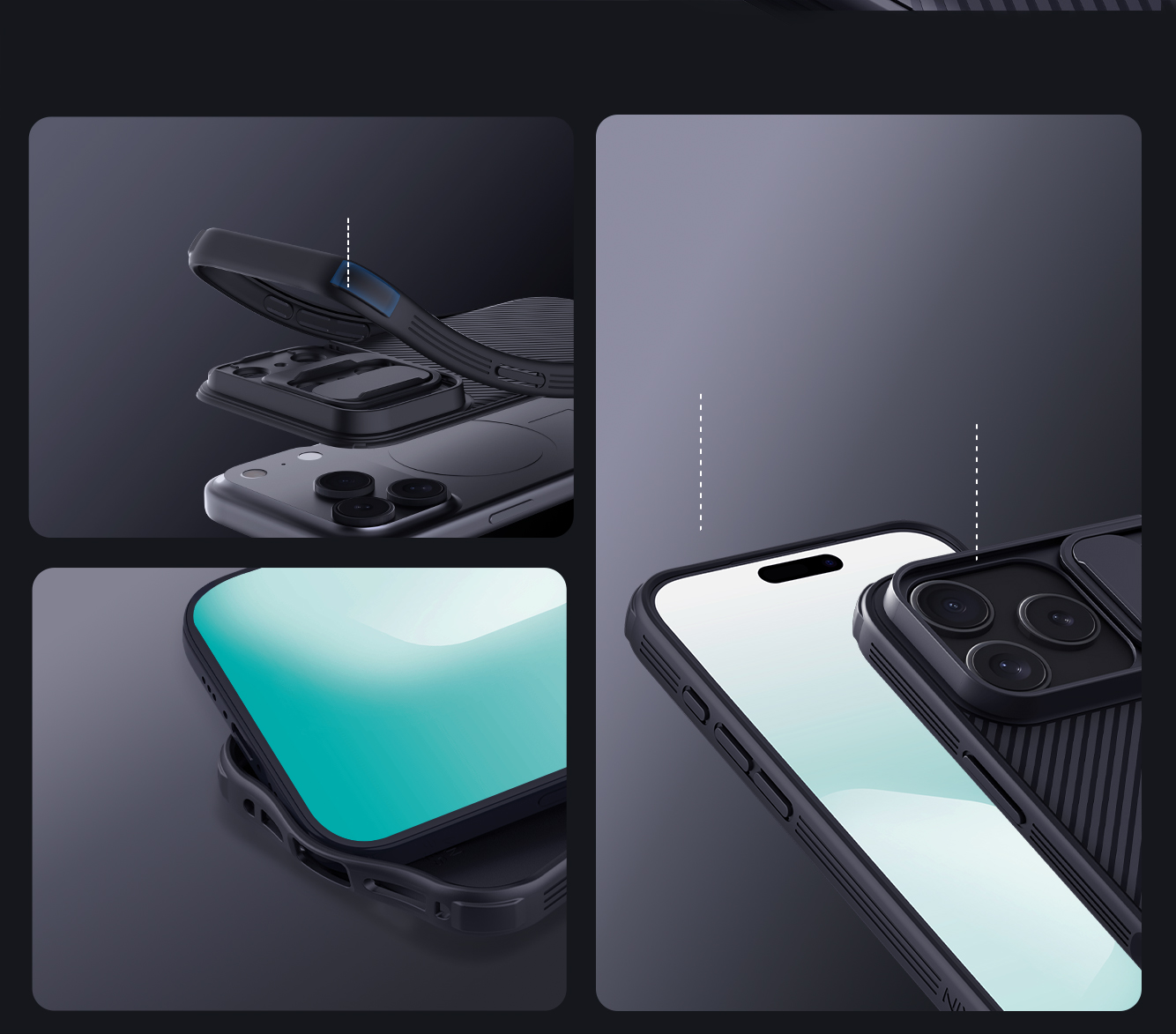 iPhone 17 Pro Max - NILLKIN CamShield Pro Magnetic Transparent Black — estuche (foto 4 de 5)
