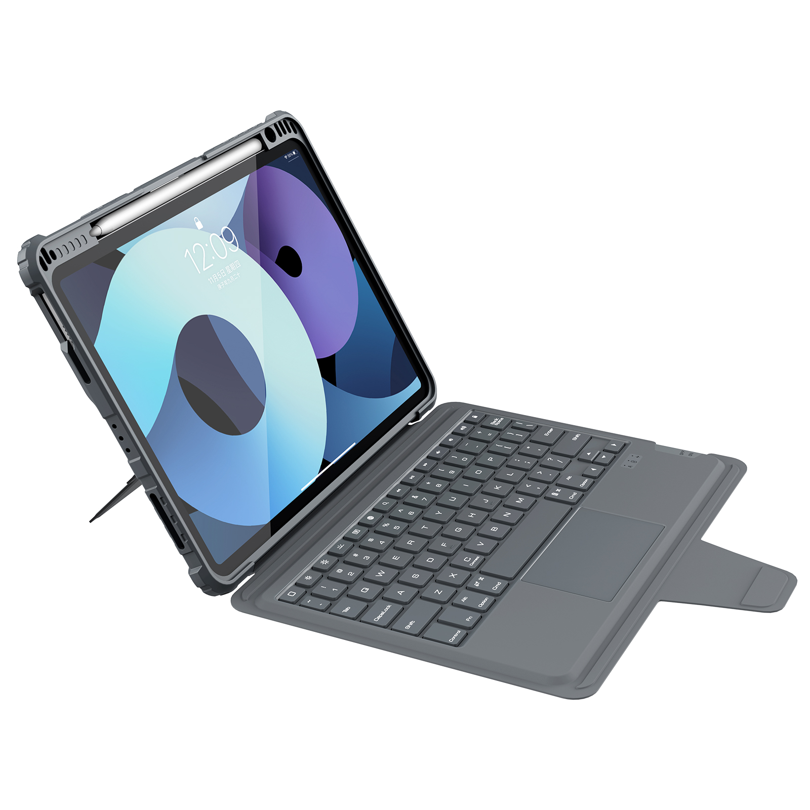 iPad Air 11 2024 - NILLKIN Bumper Combo Keyboard Case Backlit Black — estuche (foto 3 de 4)
