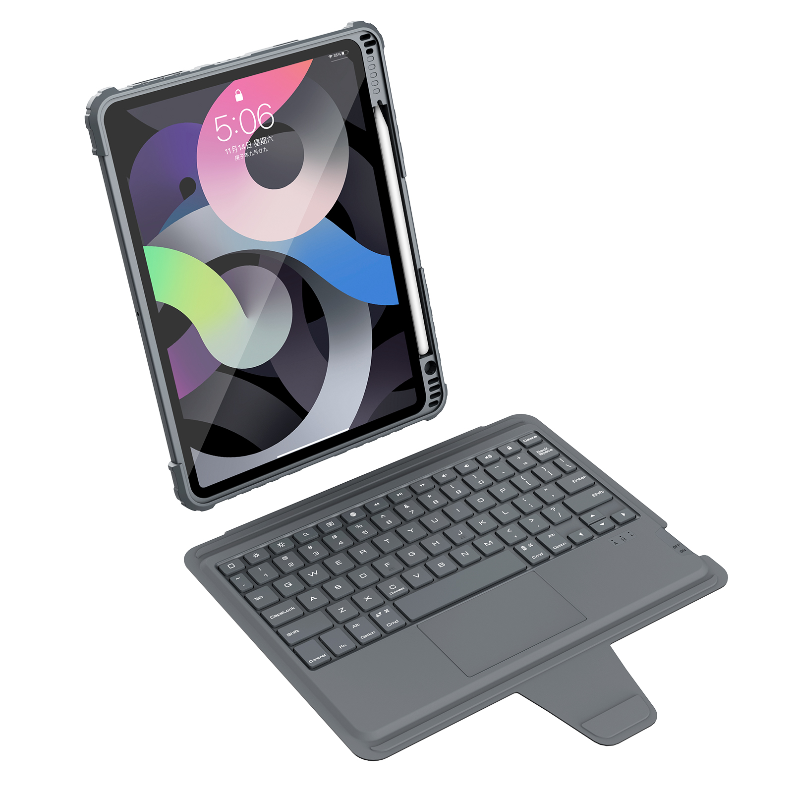 iPad Air 11 2024 - NILLKIN Bumper Combo Keyboard Case Backlit Black — estuche (foto 4 de 4)