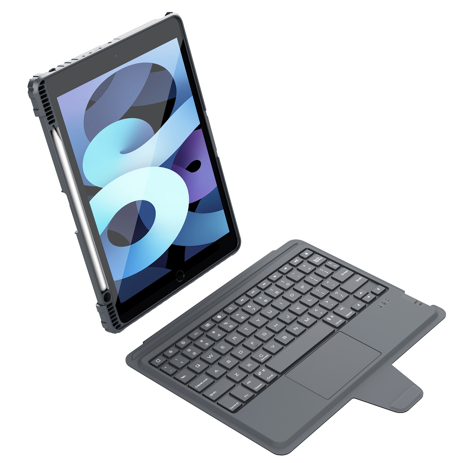 iPad Air 13 2025 - NILLKIN Bumper Combo Keyboard Case Backlit Black — estuche (foto 4 de 4)