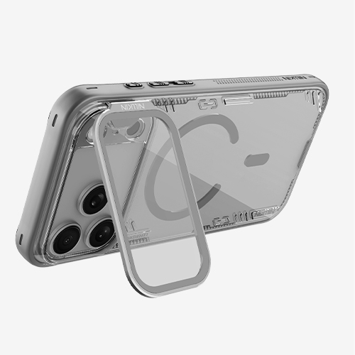 iPhone 17 Pro Max - NILLKIN Iceblade Prop Magnetic Case Transparent Lens Twilight Gray — estuche