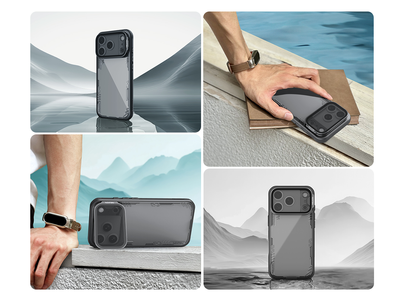 iPhone 17 Pro - NILLKIN Iceblade Prop Case Transparent Lens Dark Night Black — estuche (foto 3 de 4)