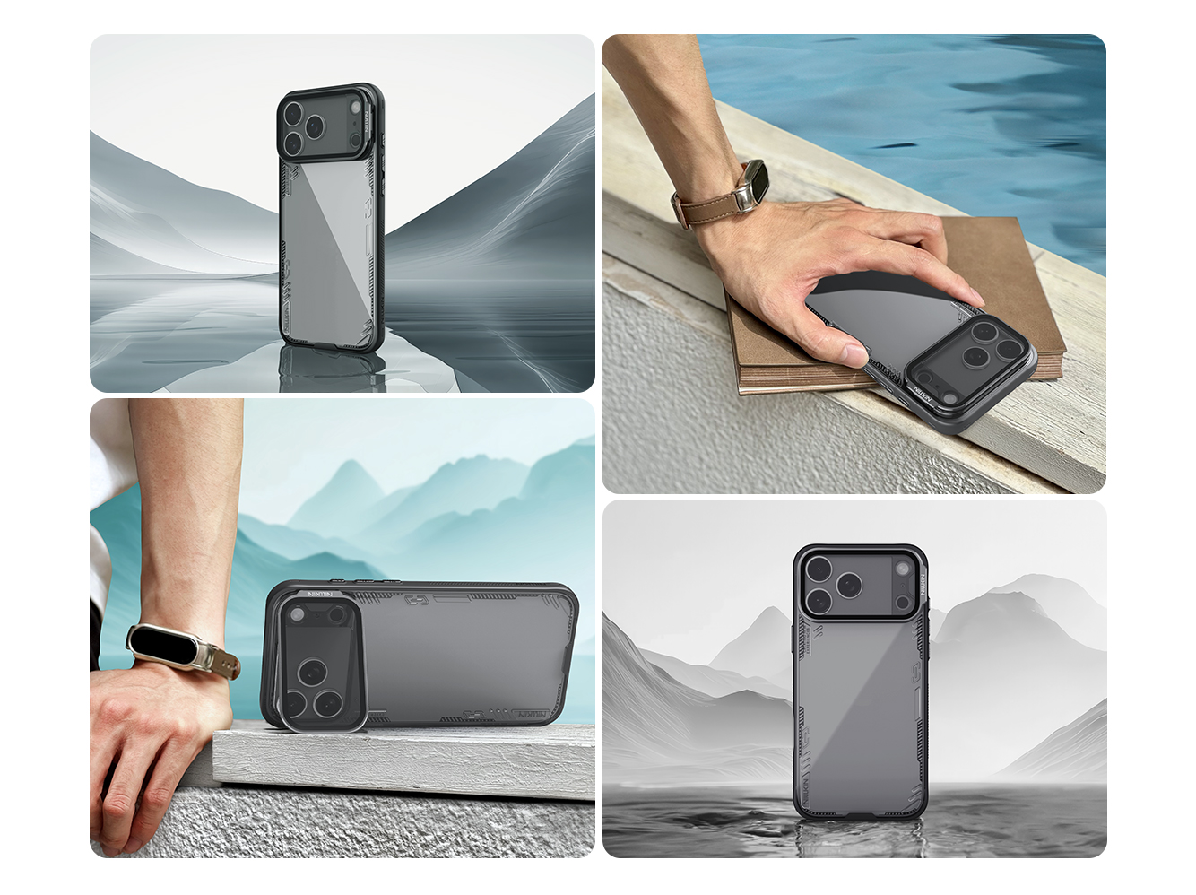 iPhone 17 Pro Max - NILLKIN Iceblade Prop Case Transparent Lens Dark Night Black — estuche (foto 3 de 4)