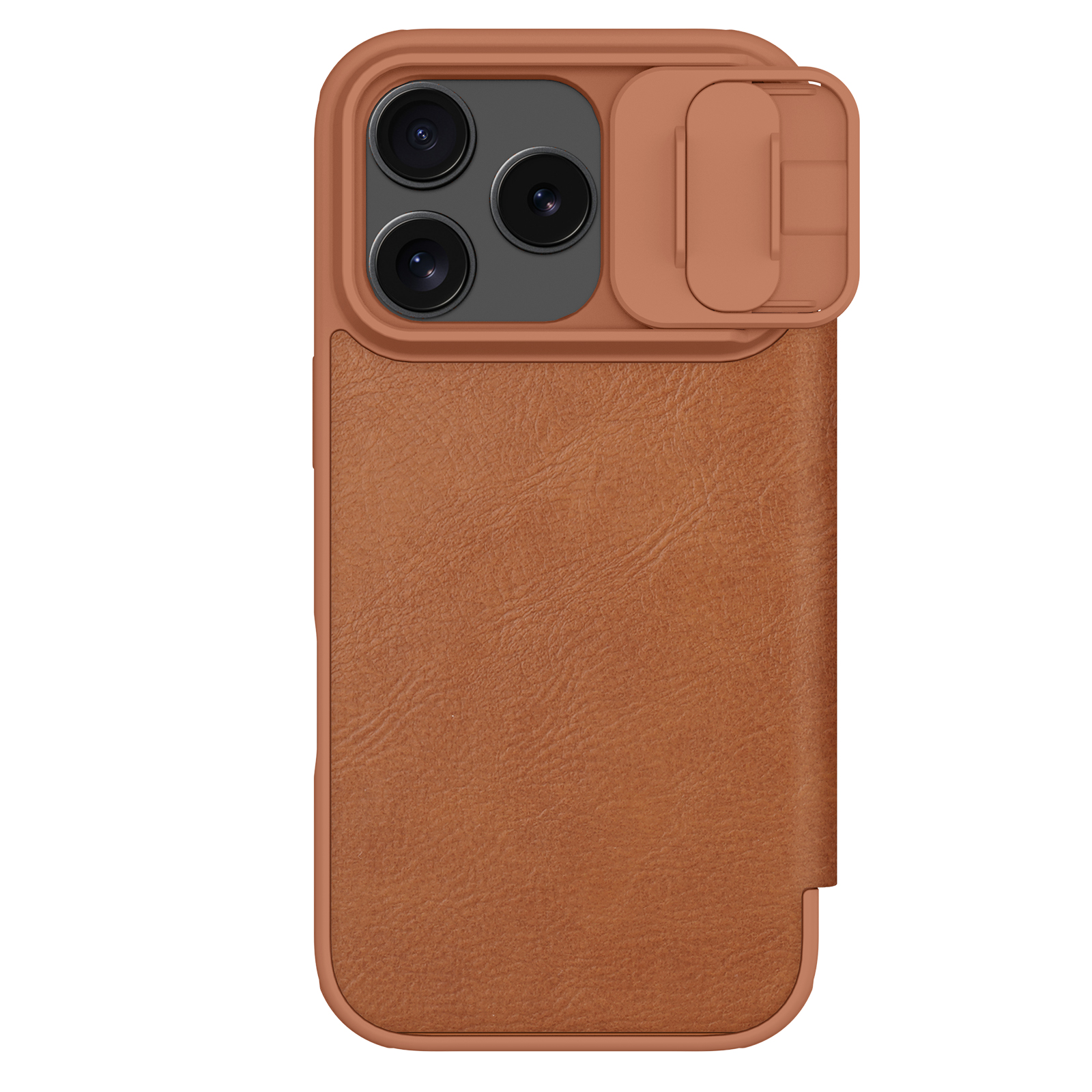 iPhone 17 Pro - NILLKIN Qin Pro Leather Case Brown — estuche