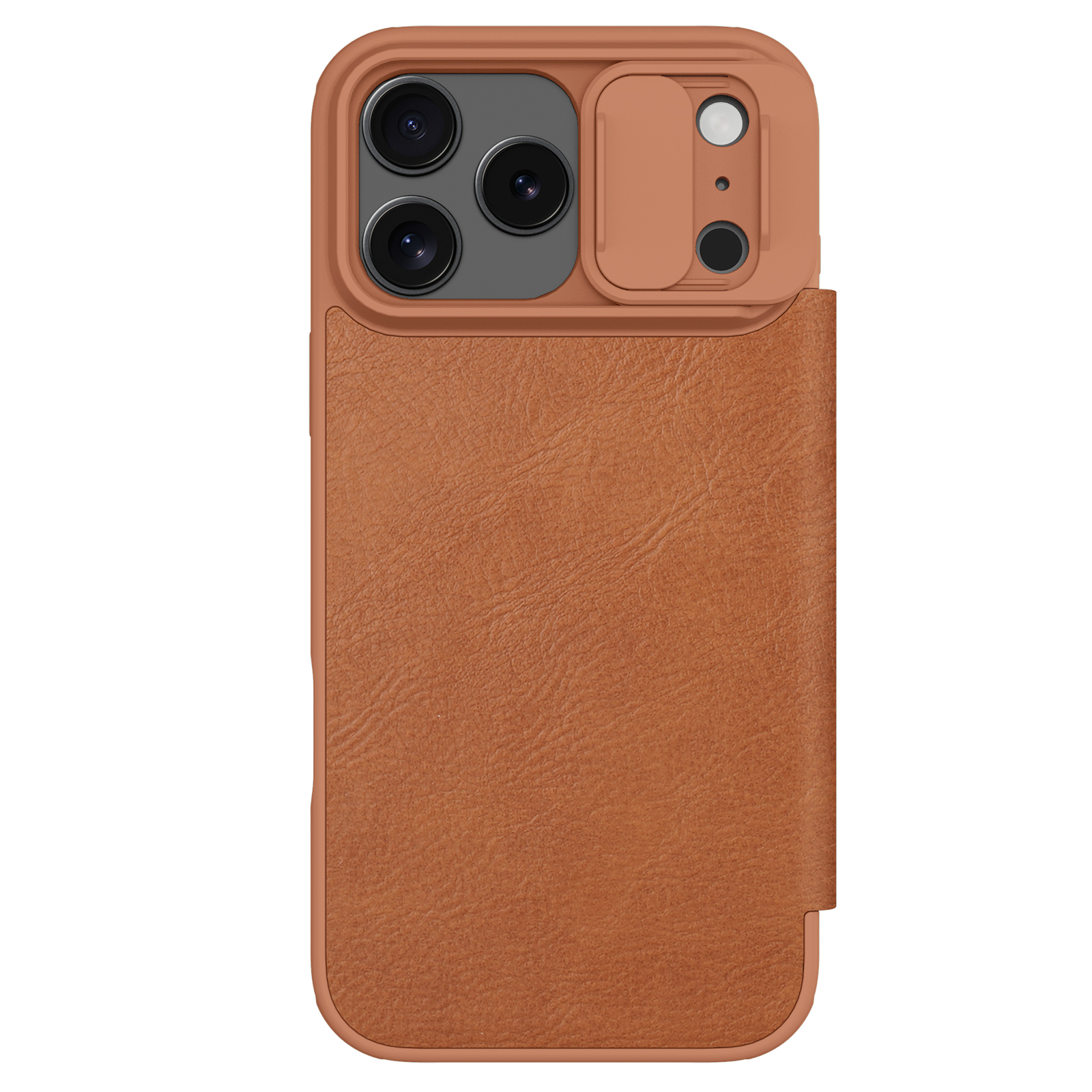 iPhone 17 Pro Max - NILLKIN Qin Pro Leather Case Brown — estuche