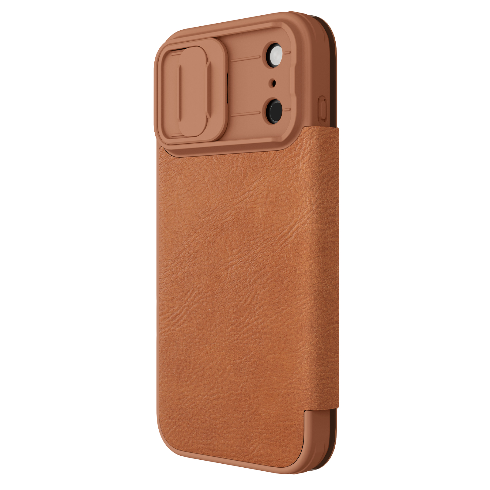 iPhone 17 Pro Max - NILLKIN Qin Pro Leather Case Brown — estuche (foto 2 de 4)