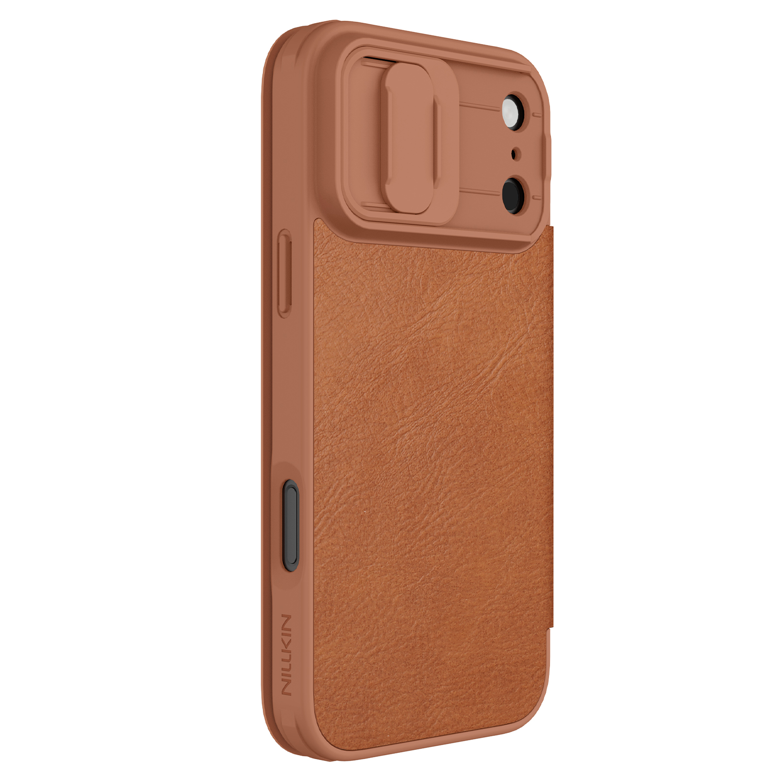 iPhone 17 Pro Max - NILLKIN Qin Pro Leather Case Brown — estuche (foto 3 de 4)