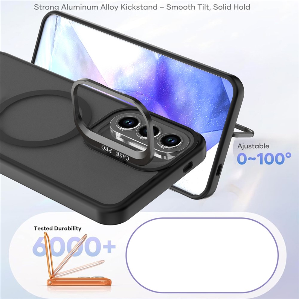 Samsung Galaxy S26 - Case Matte With Foldable Kickstand Black — estuche (foto 4 de 12)