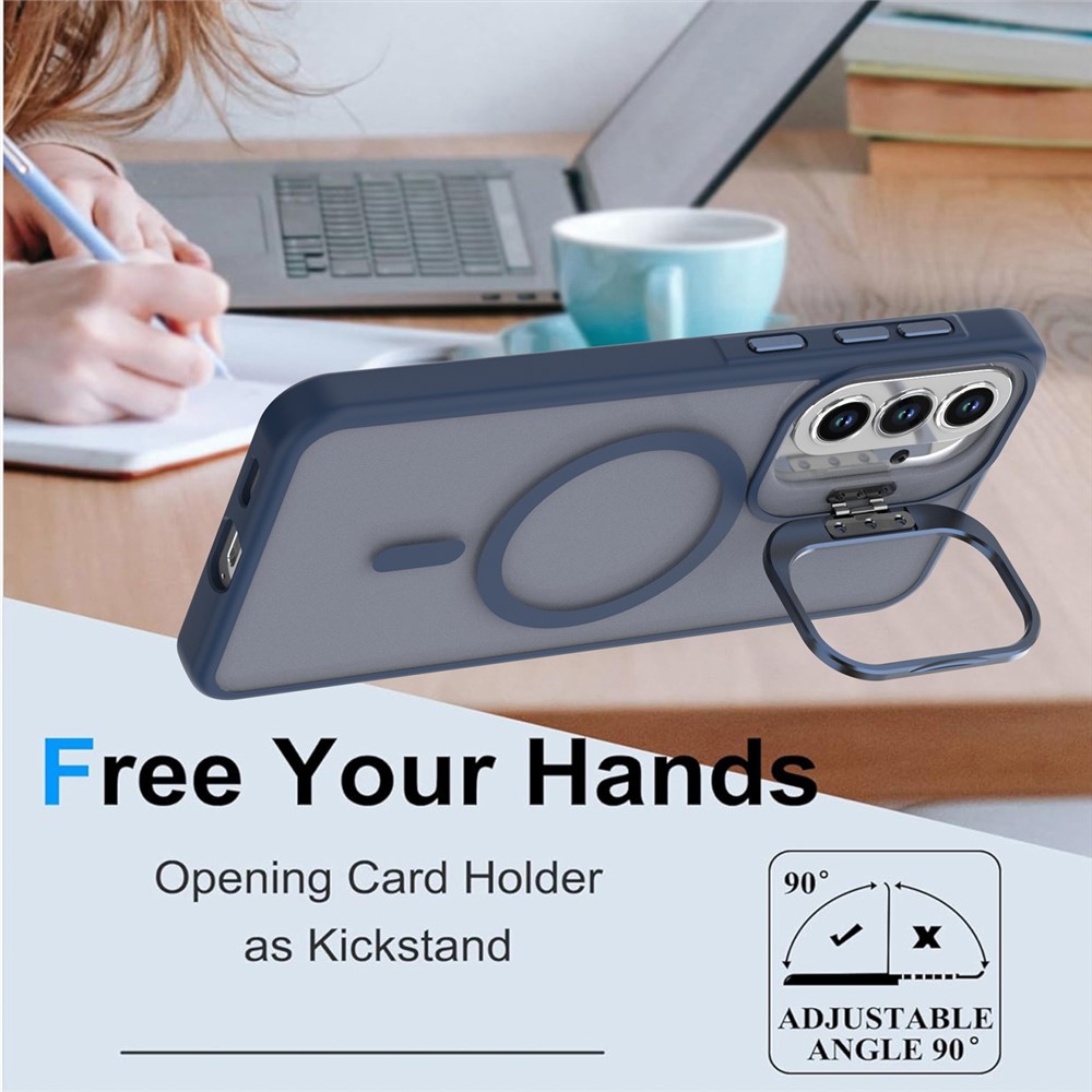 Samsung Galaxy S26 - Case Matte With Foldable Kickstand Blue — estuche (foto 2 de 12)
