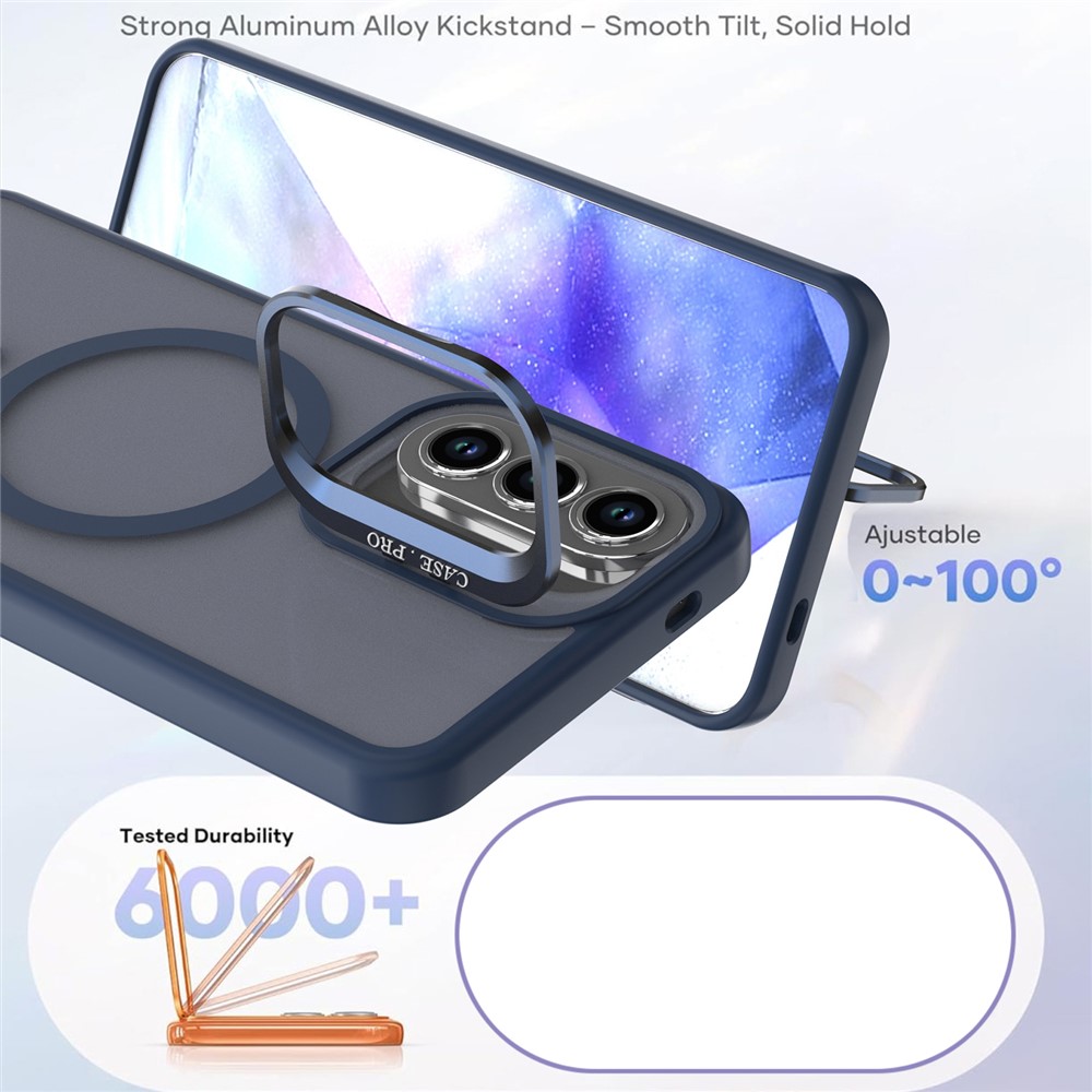 Samsung Galaxy S26 - Case Matte With Foldable Kickstand Blue — estuche (foto 4 de 12)