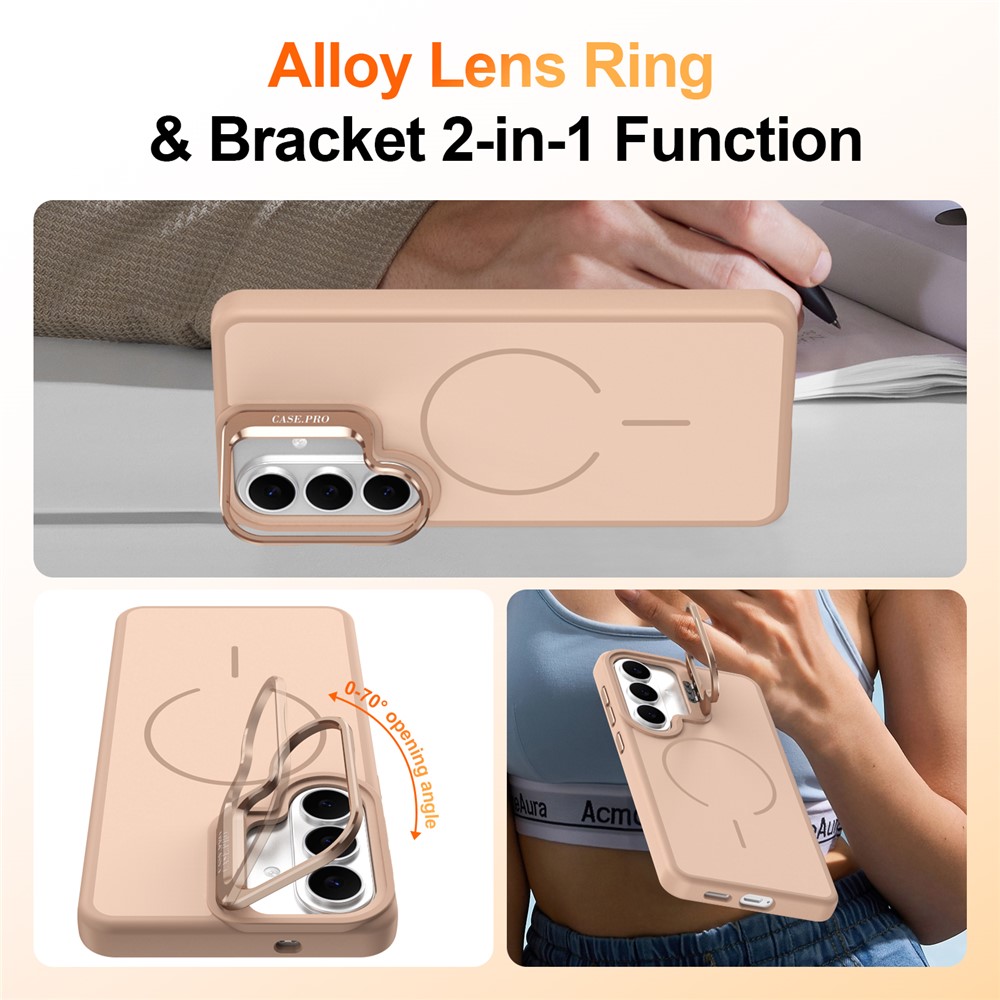 Samsung Galaxy S26 - Skin-Touch With Foldable Kickstand Desert Gold — estuche (foto 2 de 14)