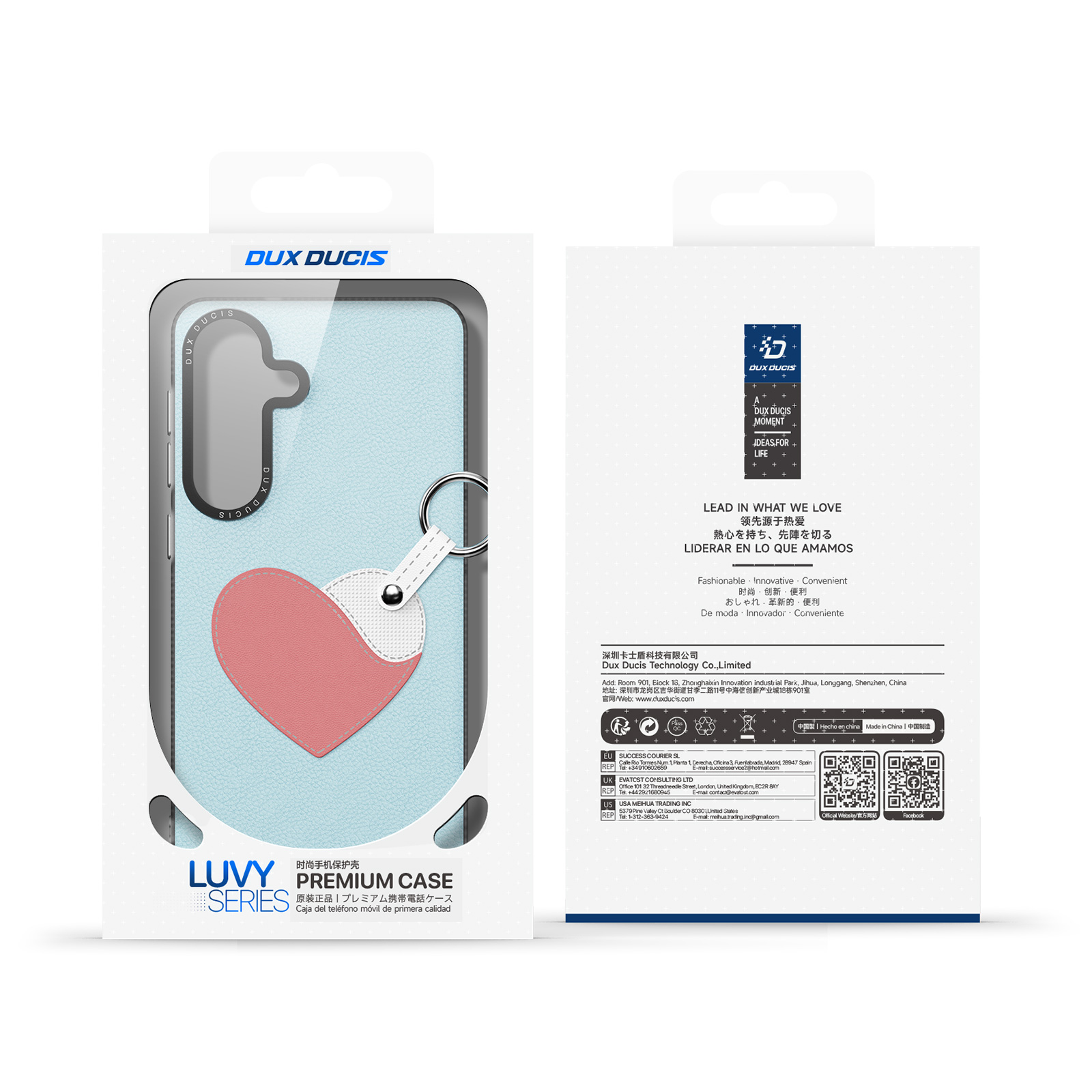 Samsung Galaxy S26 Plus - DUX DUCIS Luvy Series Blue Heart — estuche (foto 4 de 24)