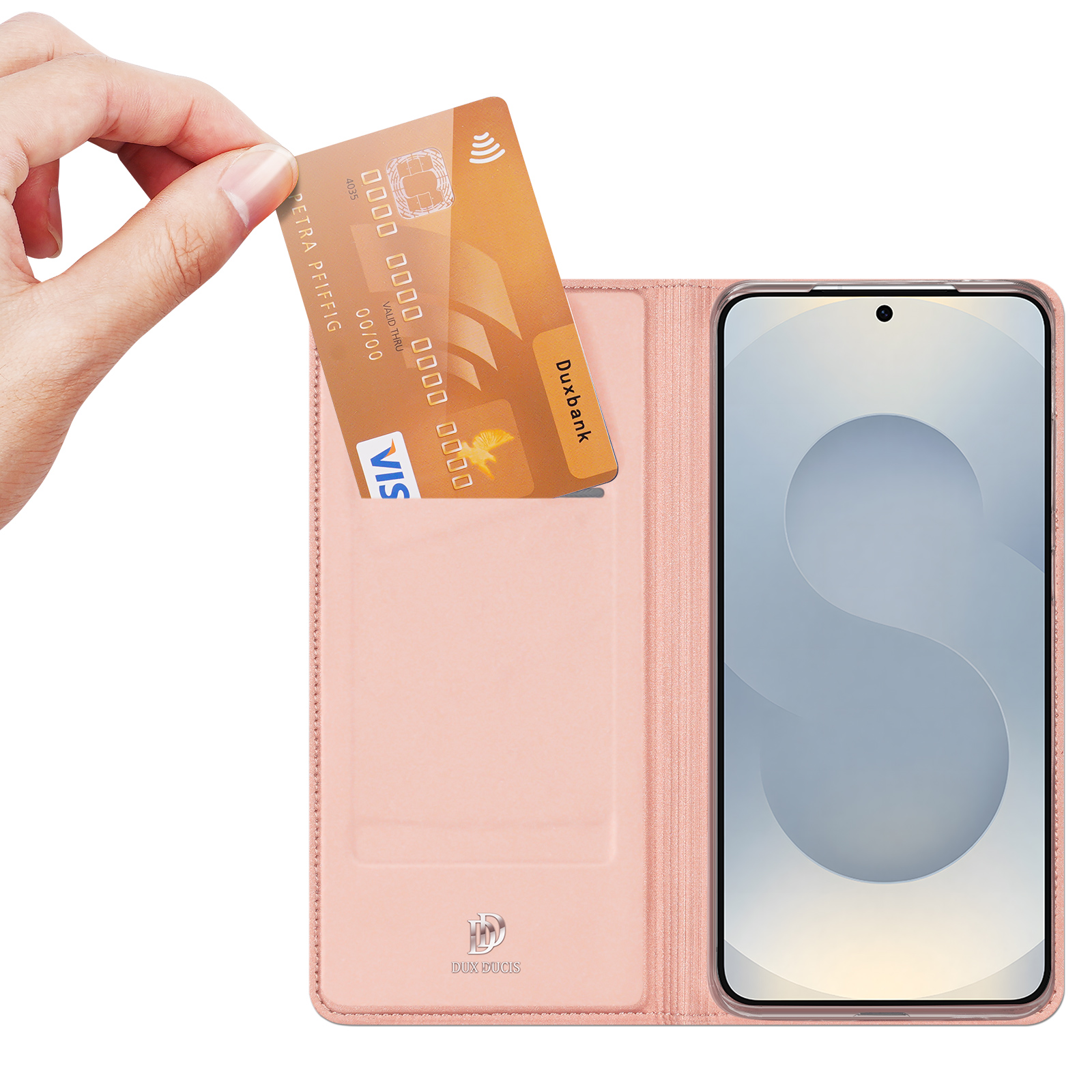 Samsung Galaxy S26 Plus - DUX DUCIS Skin Pro Series Leather Pink — estuche (foto 3 de 20)