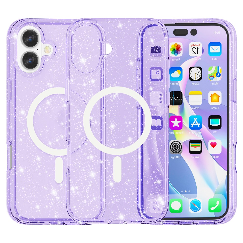 iPhone 16 - Glitter Powder With MagSafe Purple — estuche