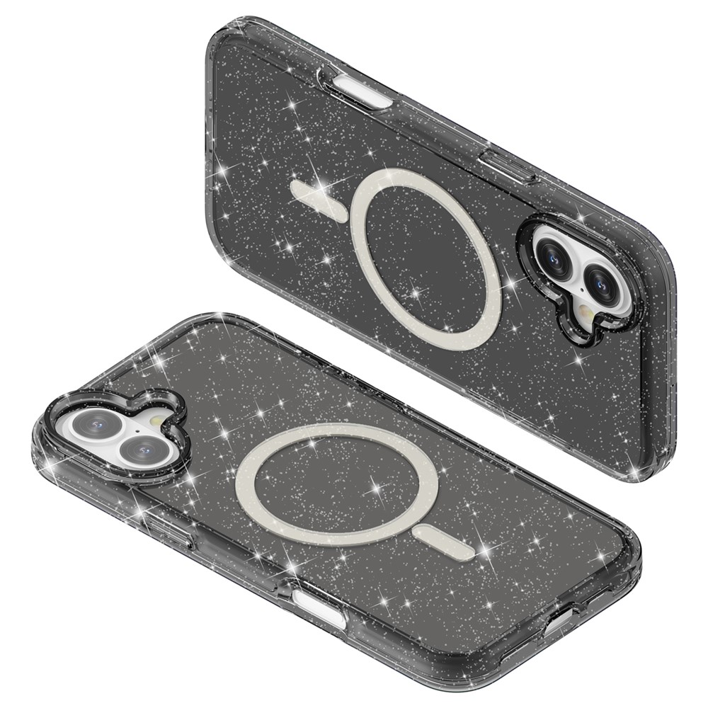 iPhone 16 - Glitter Powder With MagSafe Transparent Black — estuche (foto 5 de 5)