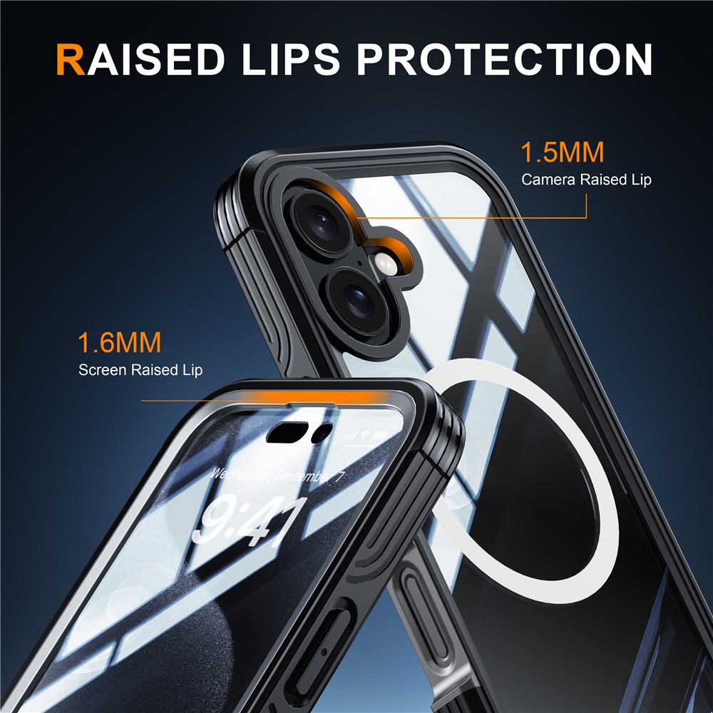 iPhone 16 - Magnetic With Tempered Galss Rugged Grey — estuche (foto 3 de 5)