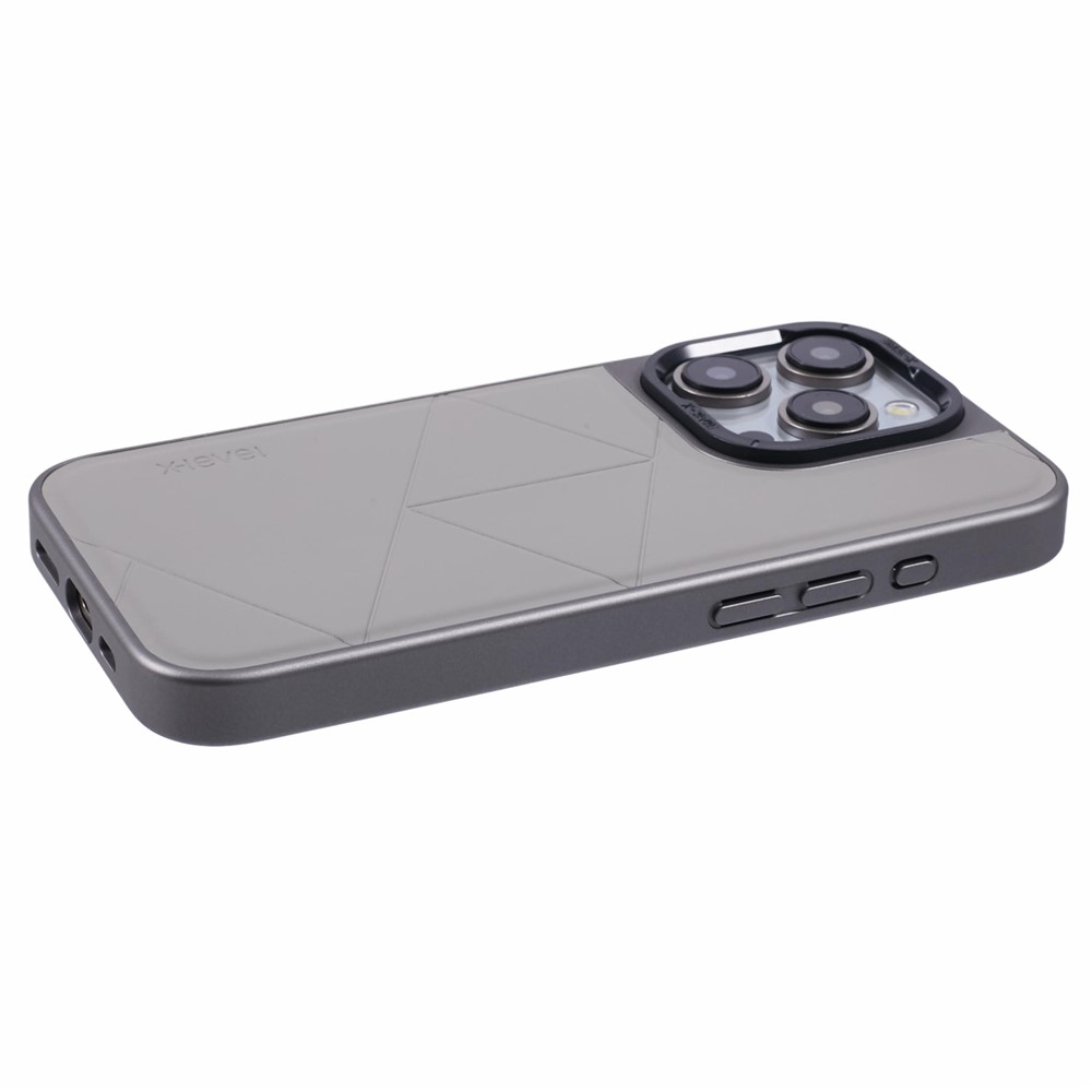 iPhone 15 Pro Max - X-LEVEL Geometric Leather Titanium Grey — estuche (foto 5 de 5)