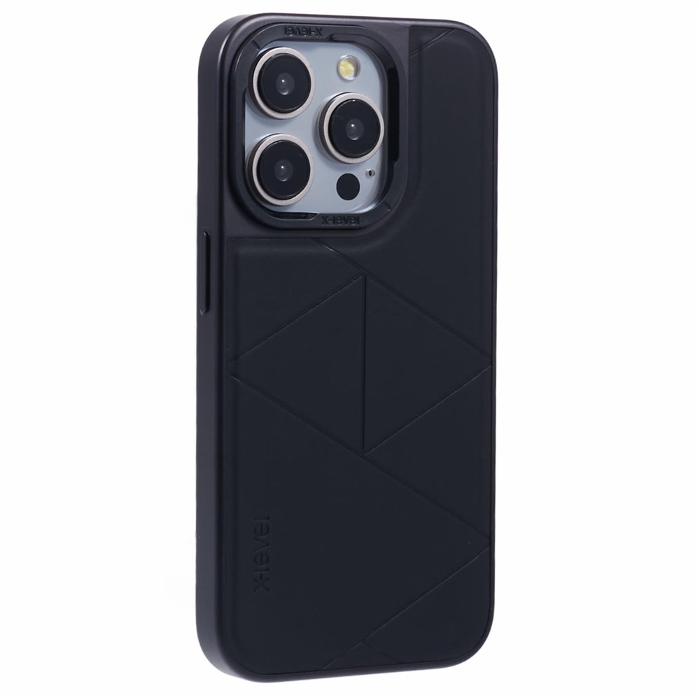 iPhone 15 Pro Max - X-LEVEL Geometric Leather Black — estuche