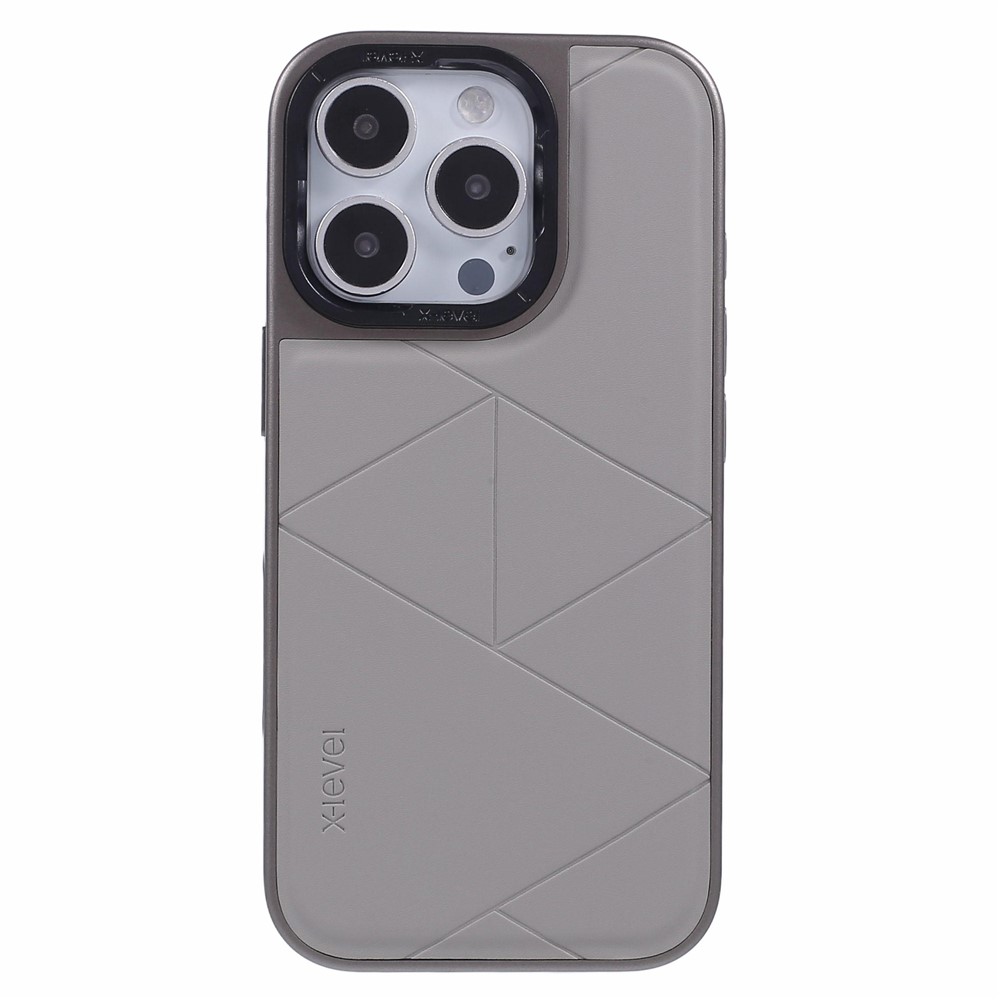 iPhone 16 Pro Max - X-LEVEL Geometric Leather Titanium Grey — estuche (foto 3 de 5)