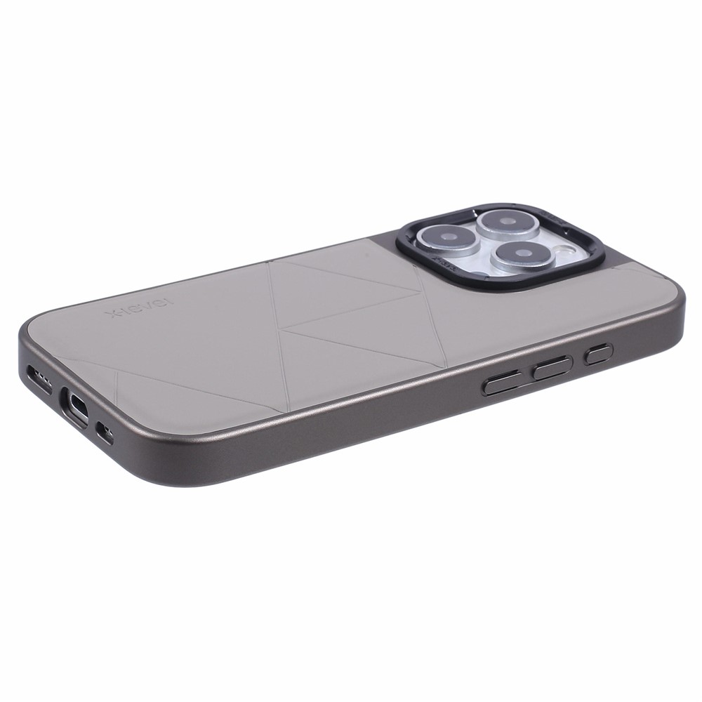 iPhone 16 Pro Max - X-LEVEL Geometric Leather Titanium Grey — estuche (foto 5 de 5)