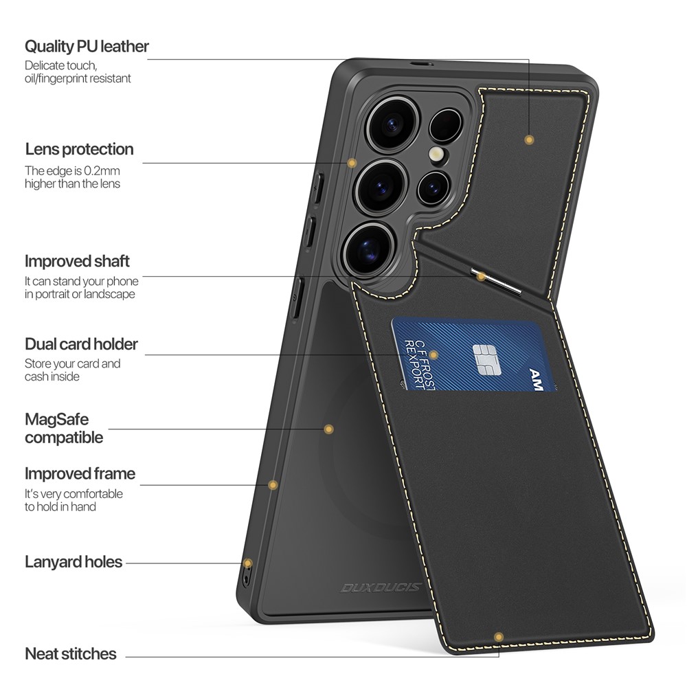 Samsung Galaxy S25 Ultra - DUX DUCIS Rafi Series Magnetic Black — estuche (foto 3 de 5)