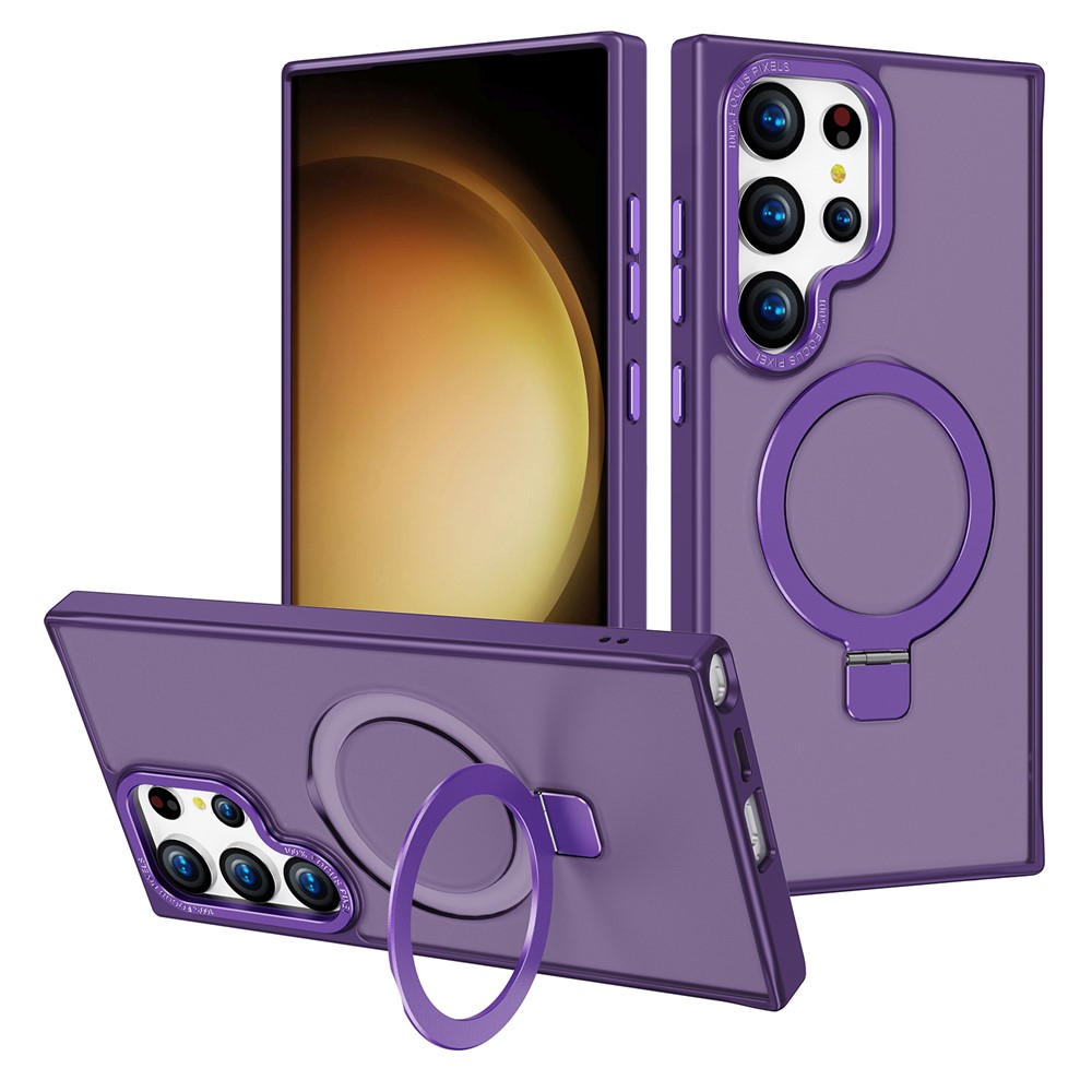Samsung Galaxy S25 Ultra - Magnetic Ring Kickstand Dark Purple — estuche