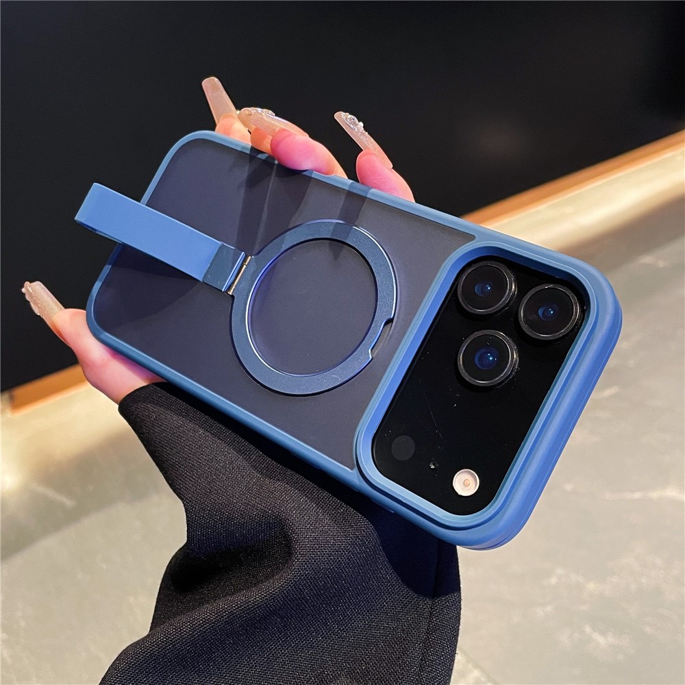 iPhone 17 Pro Max - Integrated Lanyard Metal Ring Kickstand Sapphire — estuche