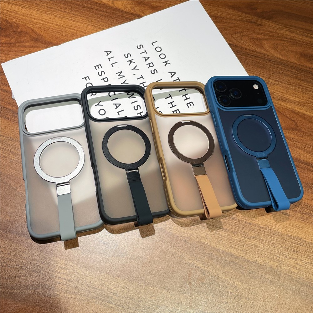 iPhone 17 Pro Max - Integrated Lanyard Metal Ring Kickstand Sapphire — estuche (foto 5 de 5)