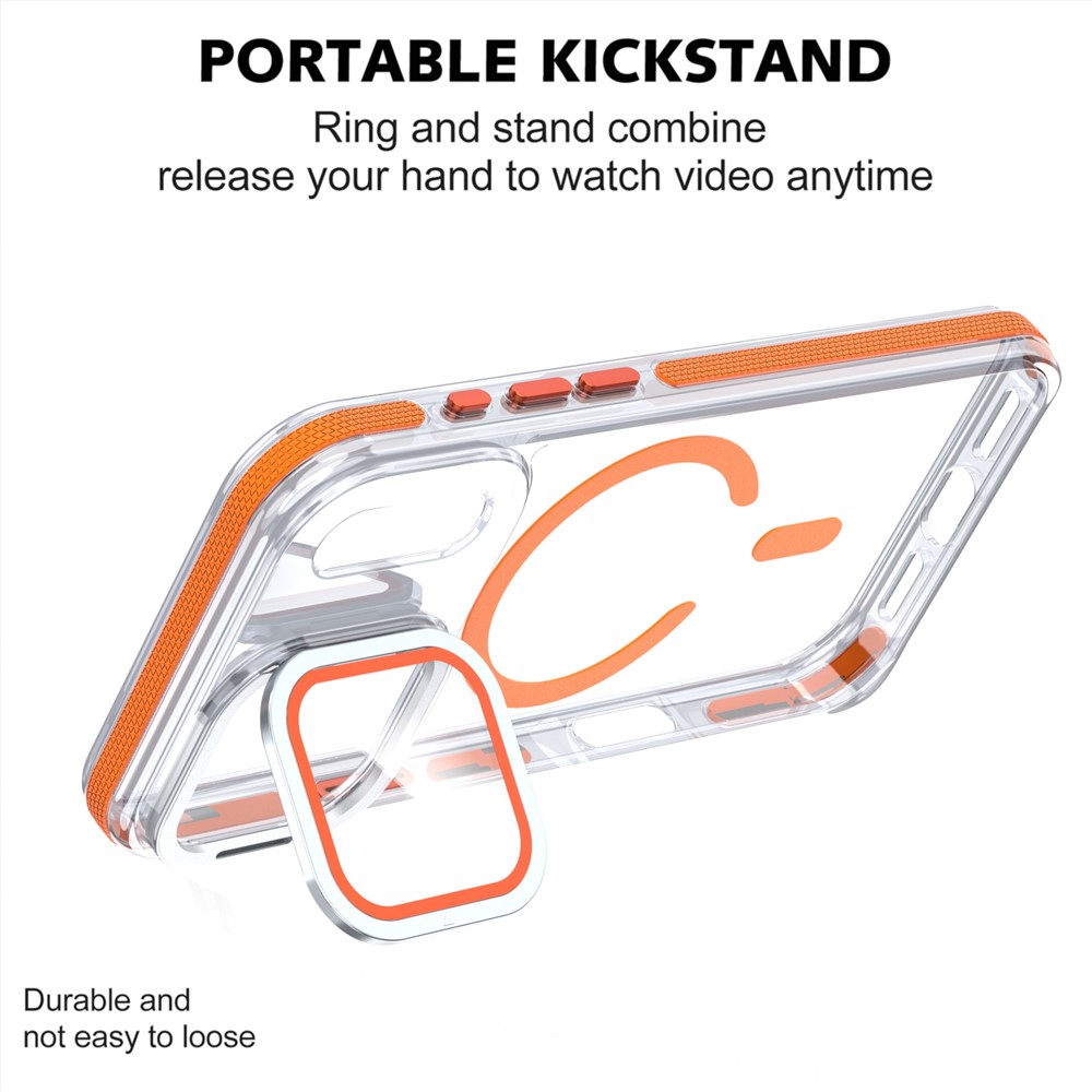 iPhone 17 Pro - Acrylic Clear With Lens Protector Orange — estuche (foto 2 de 5)