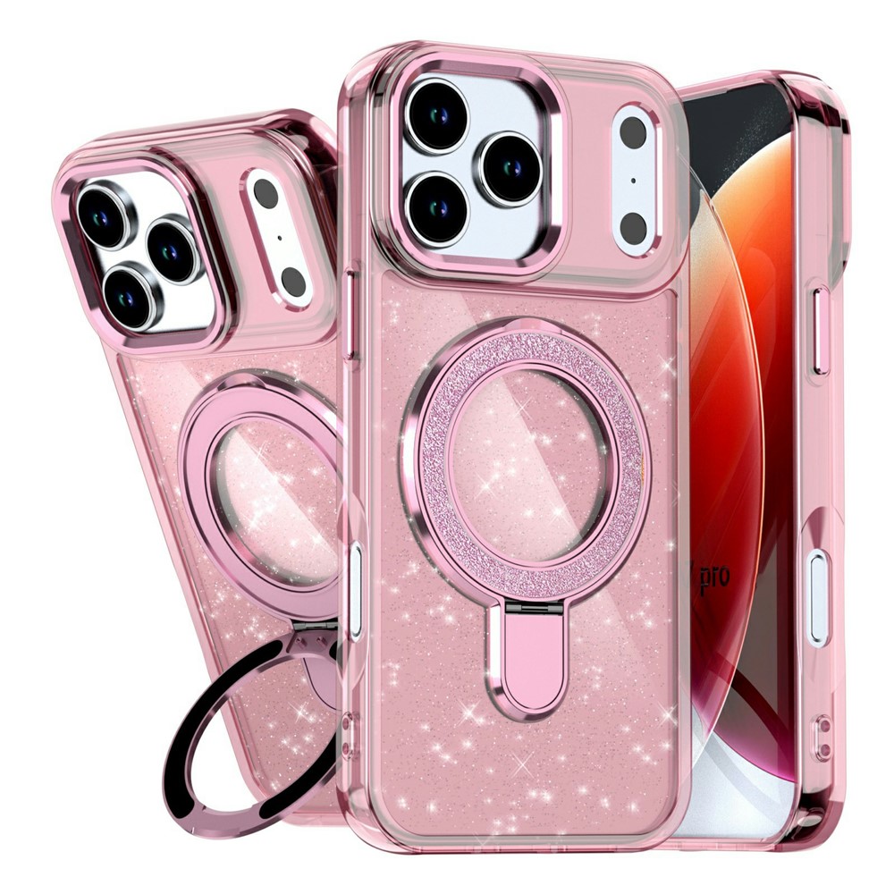 iPhone 17 Pro - Kickstand Glitter Pink — estuche