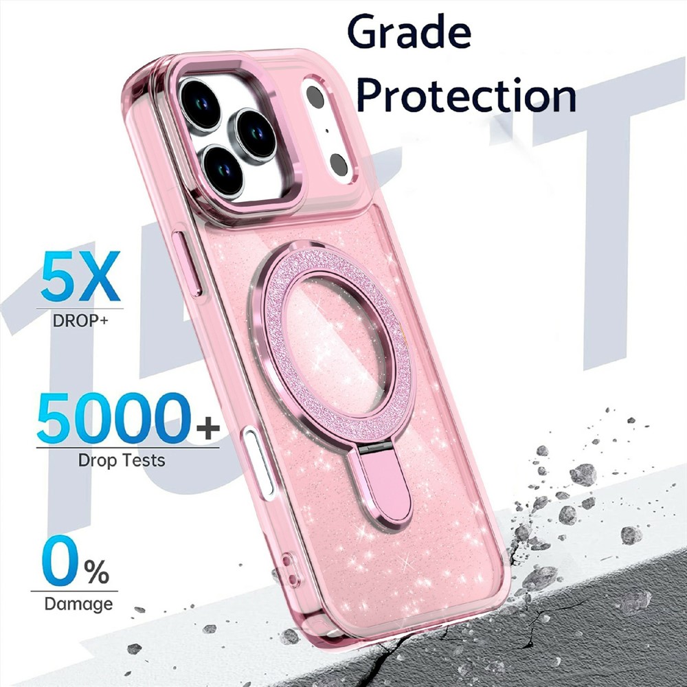 iPhone 17 Pro - Kickstand Glitter Pink — estuche (foto 4 de 5)