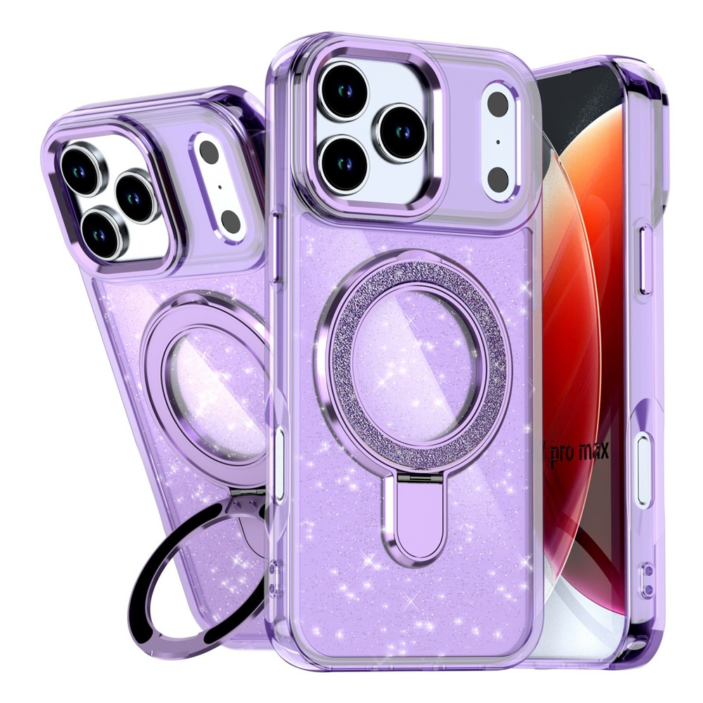 iPhone 17 Pro Max - Kickstand Glitter Purple — estuche