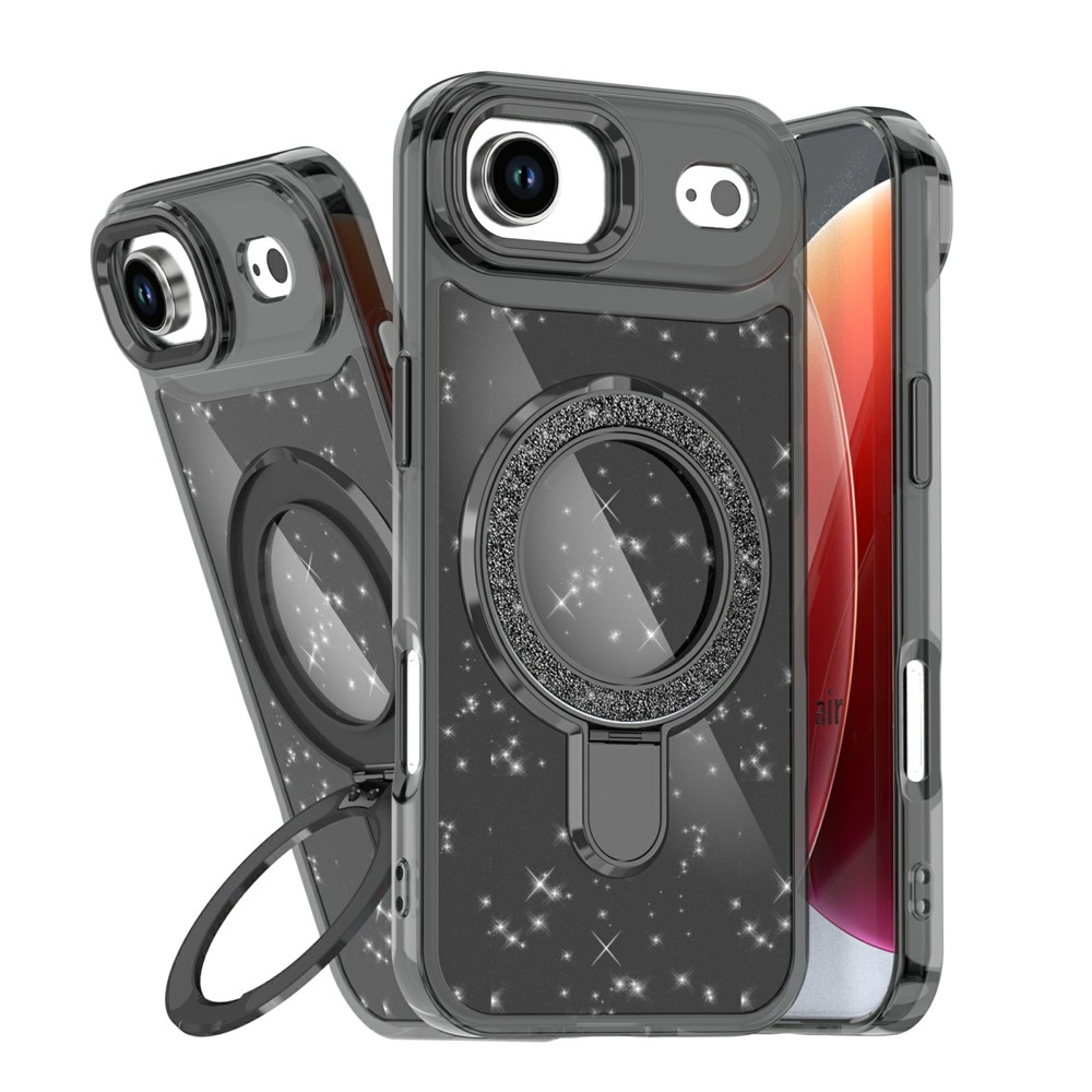 iPhone 17 Air - Kickstand Glitter Black — estuche