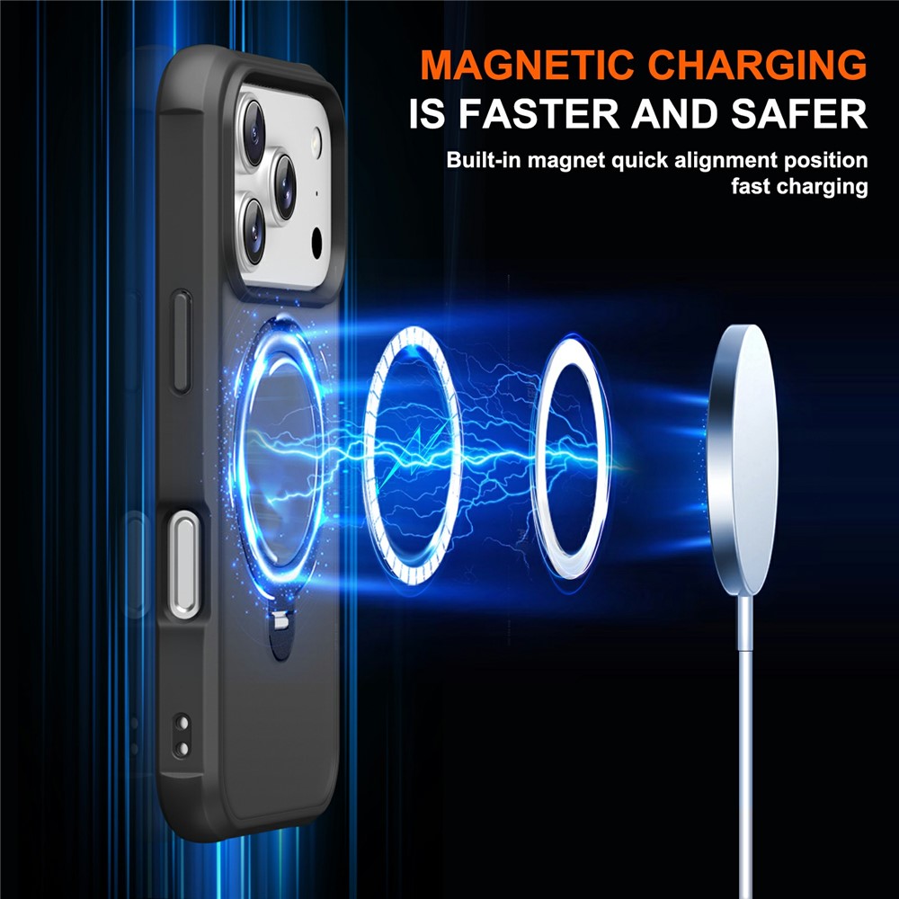 iPhone 17 Pro Max - Hard Case With Ring Magnetic Black — estuche (foto 2 de 5)