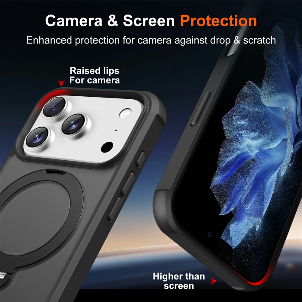 iPhone 17 Pro Max - Hard Case With Ring Magnetic Black — estuche (foto 5 de 5)