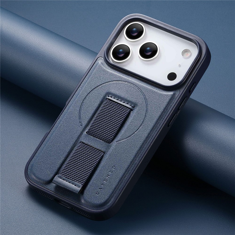 iPhone 17 Pro Max - CASENEO Leather Wristband Blue — estuche (foto 5 de 5)