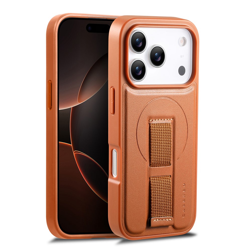 iPhone 17 Pro - CASENEO Leather Wristband Brown — estuche