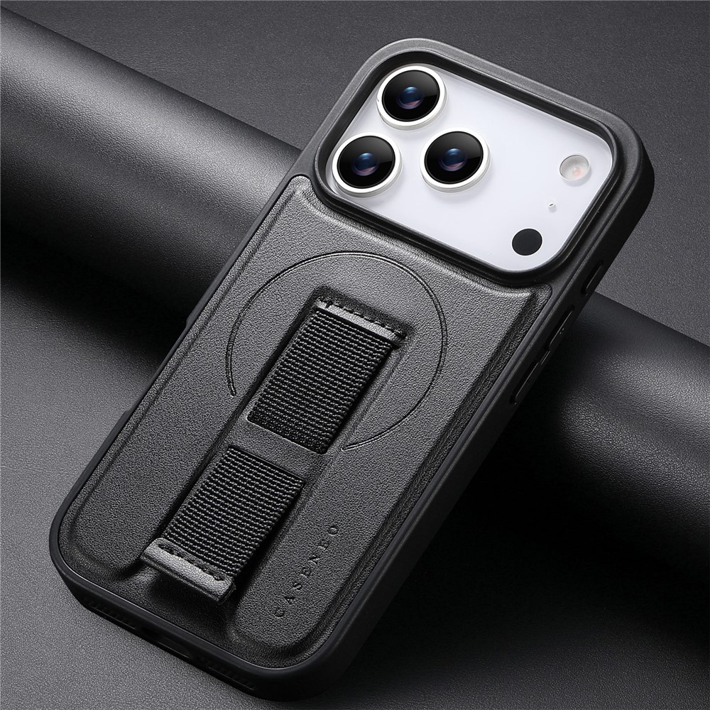 iPhone 17 Pro - CASENEO Leather Wristband Black — estuche (foto 5 de 5)