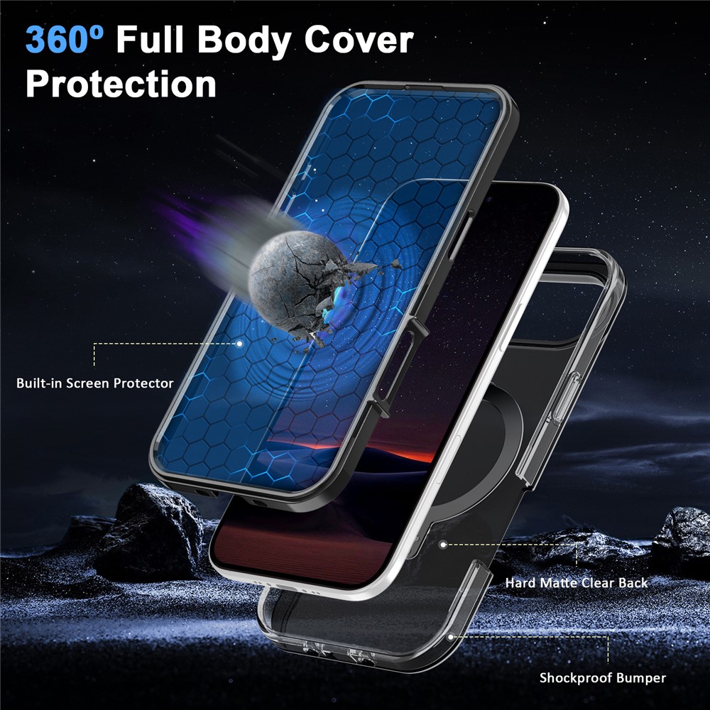 iPhone 17 Air - Kickstand Frosted With Pet Screen Black — estuche (foto 4 de 5)