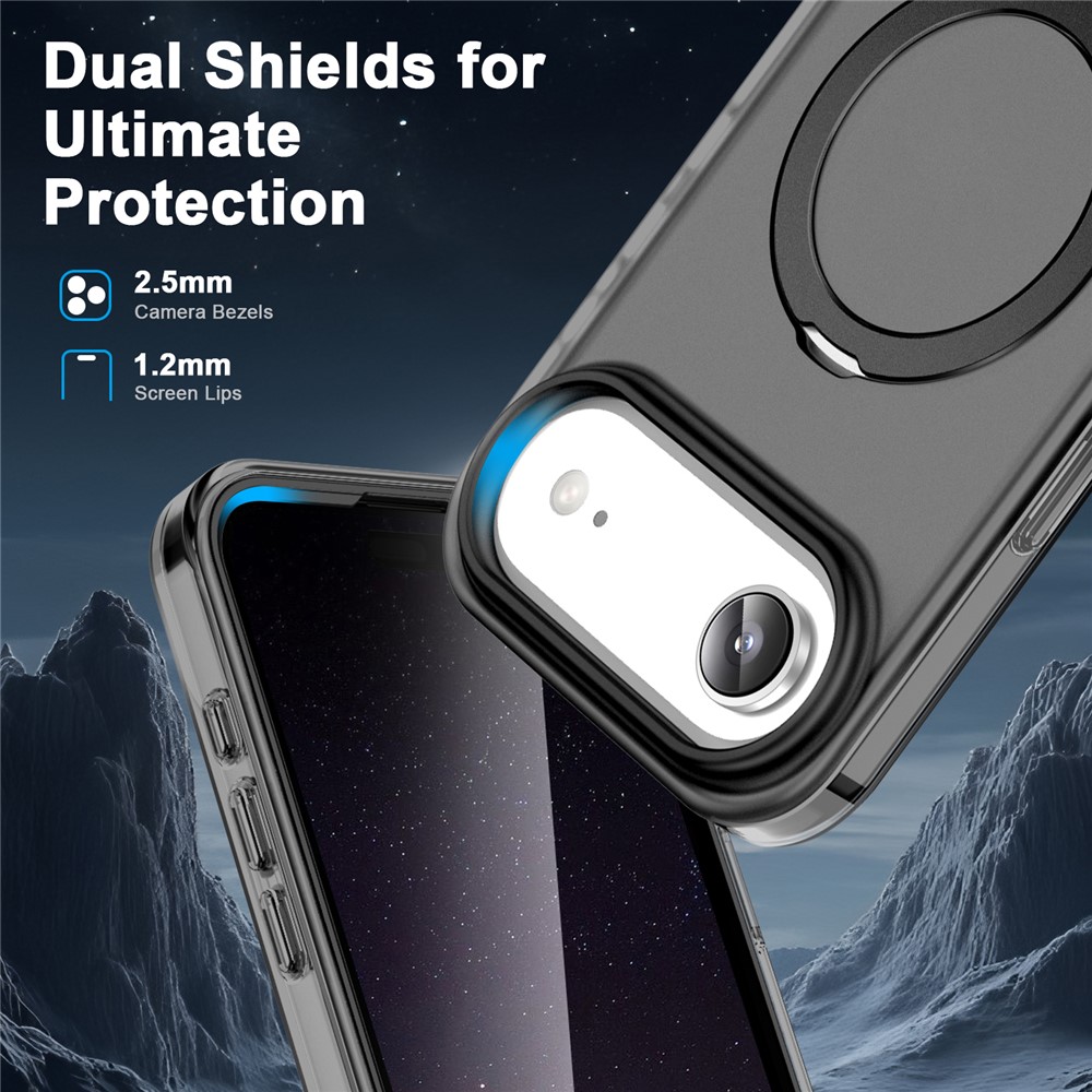 iPhone 17 Air - Kickstand Frosted With Pet Screen Black — estuche (foto 5 de 5)