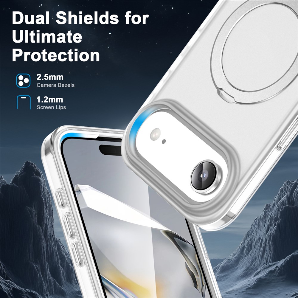 iPhone 17 Air - Kickstand Frosted With Pet Screen Transparent — estuche (foto 5 de 5)