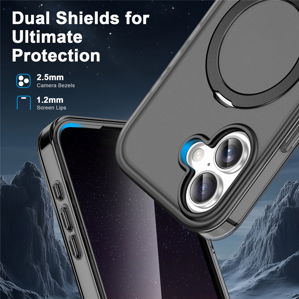 iPhone 17 - Kickstand Frosted With Pet Screen Black — estuche (foto 5 de 5)