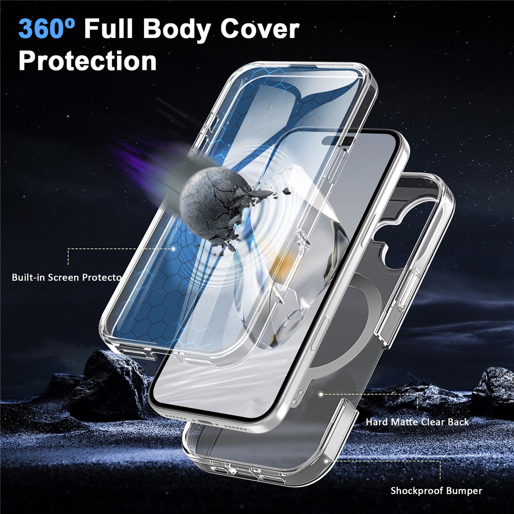 iPhone 17 - Kickstand Frosted With Pet Screen Transparent — estuche (foto 4 de 5)