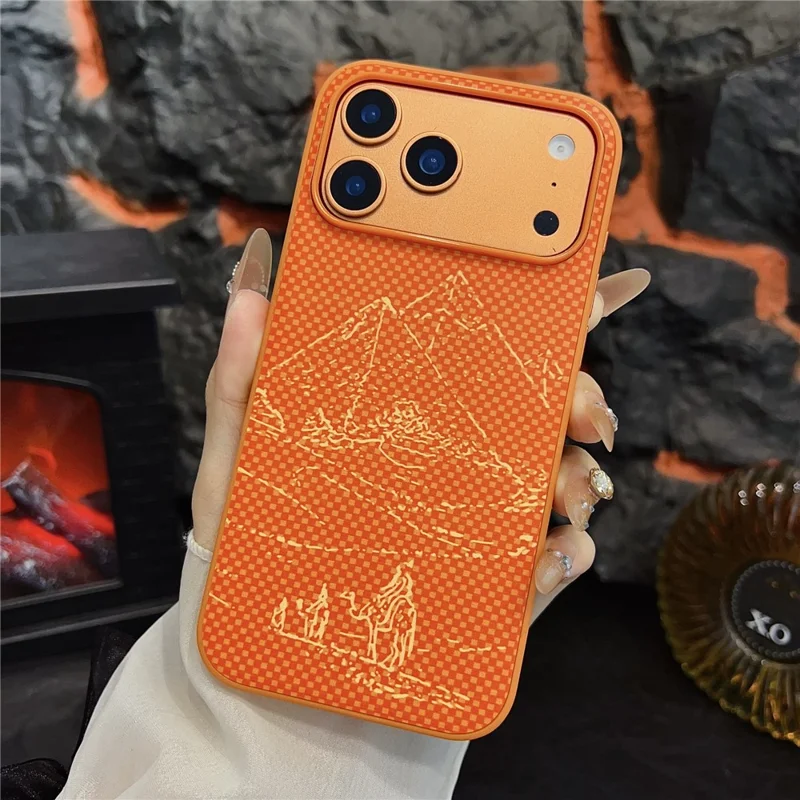 iPhone 17 Pro Max - Orange Synthetic Fiber Pyramids — estuche