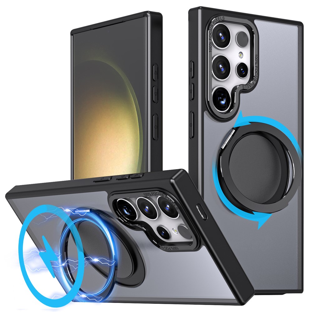Samsung Galaxy S24 Ultra - Magnetic Ring Kickstand Black — estuche